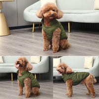 Fleece Lined Dog Jacket for Small Dogs, Winter Dog Coat - Green / X-Small - image 2