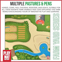 Farm Play Mat for Farm Toys | Foldable Solution |Large Size 57” x 57” | Farm Animals | Tractor Play| Activity Mat | by Play Mat Factory