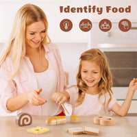 ROBOTIME wooden play food cutting fruit set with storage shopping bag - view 17