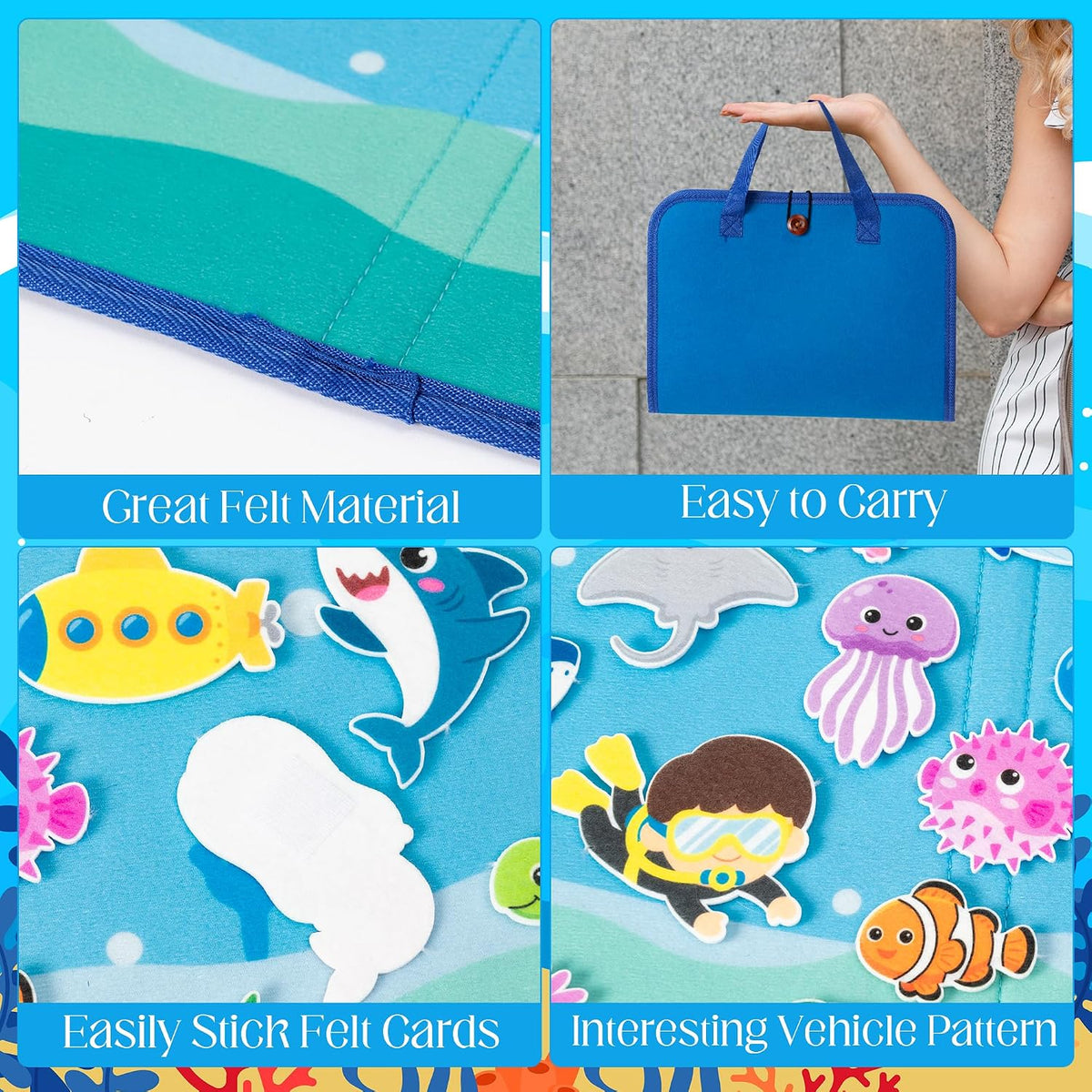 WATINC Travel Felt Board Story Set - Ocean Animals - image 3