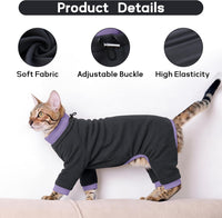 Sticky Hair Cat Clothes, Prevent Loss Pajamas - Small / Black - image 4