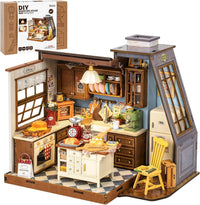 Rolife Baking Kitchen DIY miniature house kit lit with LED light