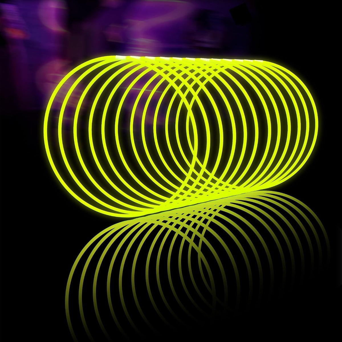 Glow Fever Glow Sticks Bulk 100ct 22'' Glow Necklaces with Connectors - Yellow