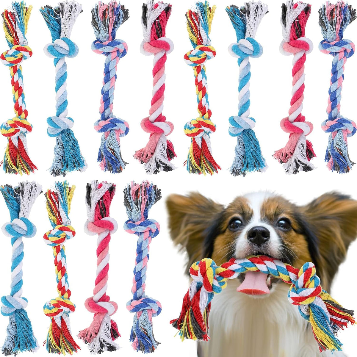 Paterr 12 Pcs Cotton Rope Toys for Small Dogs Puppy Teething – Essentials for Dogs