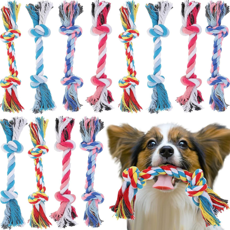 Paterr 12 Pcs Cotton Rope Toys for Small Dogs Puppy Teething – Essentials for Dogs