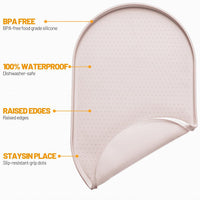 Hubulk 100% Waterproof Silicone Pet Feeding Mat with Raised Edge - White Sand / 32"L x 24"W - image 2