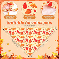 Abbylike 200 Pcs Fall Dog Bandanas Bulk Pumpkin Bandanas for Dogs Pets Triangle Kerchief Bibs Scarf for Fall Autumn Thanksgiving Costume Photo Props Accessories Pet Shops Adoption Events, 25 Styles