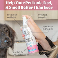 SKOUT'S HONOR Probiotic Deodorizer Spray for Pets- Hydrating Daily-Use with Avocado Oil & Omega-3s, Microbiome Friendly Certiified, Paraben & Sulfate-Free, 97% Natural, 8oz, Happy Puppy