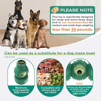 KADTC Dog Treat Dispener Toys Rolling Giggling Indestructible Puzzle Feeder Toy Adjustable Food Dispensing Speed for Medium/Large Aggressive Chewers Breed