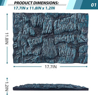 4pcs Rock Terrarium Background, 3D Reptile Tank Background Board - Blue-17.7"*11.8"（1pcs） - image 2