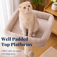 Hey-brother Cat Tree Tower with Padded Platform Bed, Hammock - 53 Inch / Muchroom - image 4