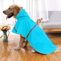 Large Dog Raincoat Adjustable Pet Water Proof Clothes Lightweight - Lake Blue / Medium (Pack of 1) - image 2