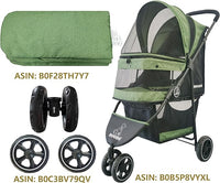 ROODO Pet Stroller Inner Pad for Exclusive Use,Original,Replaceable,Easy to Clean,Set of 3 pc(Green)