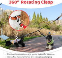 Double Dog Leash, No Tangle Splitter for Two Dogs - Red - image 4