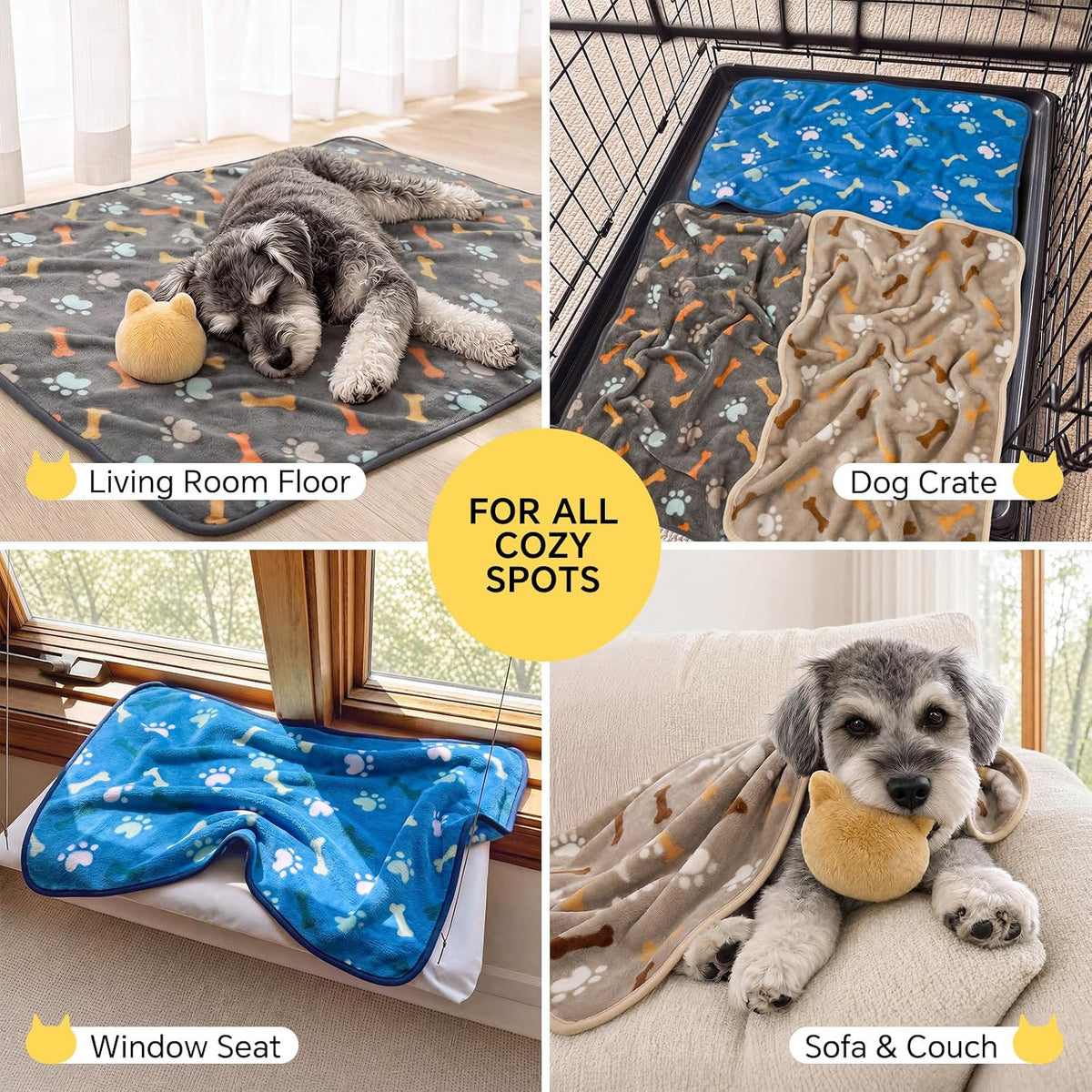Luciphia 1 Pack 3 Blankets Super Soft Fluffy Premium Cute Cat Pattern - Playful Paws / 41x31 inch (Pack of 3) - image 2
