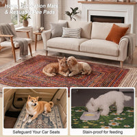 Washable Pee Pads for Dogs, Reusable Puppy Potty Training Pads - Sisal Bohemian Print / 48" ×72"(pack of 2) - image 2