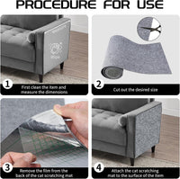 2 Pcs Self-Adhesive Cat Scratch Mat - Light Grey - image 4