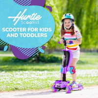 Hurtle 3-Wheeled Scooter for Kids, Wheel LED Lights - Purple - image 2