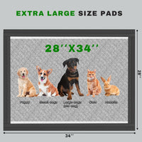 Charcoal puppy pads in XL 28 x 34 inch size with 6 layers and wrapped edges - view 4