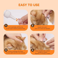 Ear Cleaner for Dog & Cats, Dog Ear Drop and Infection Treatment, Dog Ear Cleaning Solution- Cleaning,Soothing and Deodorizing Itchy Ears 4oz