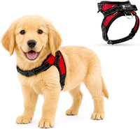Reflective no pull dog harness in breathable air mesh with top handle and adjustable straps