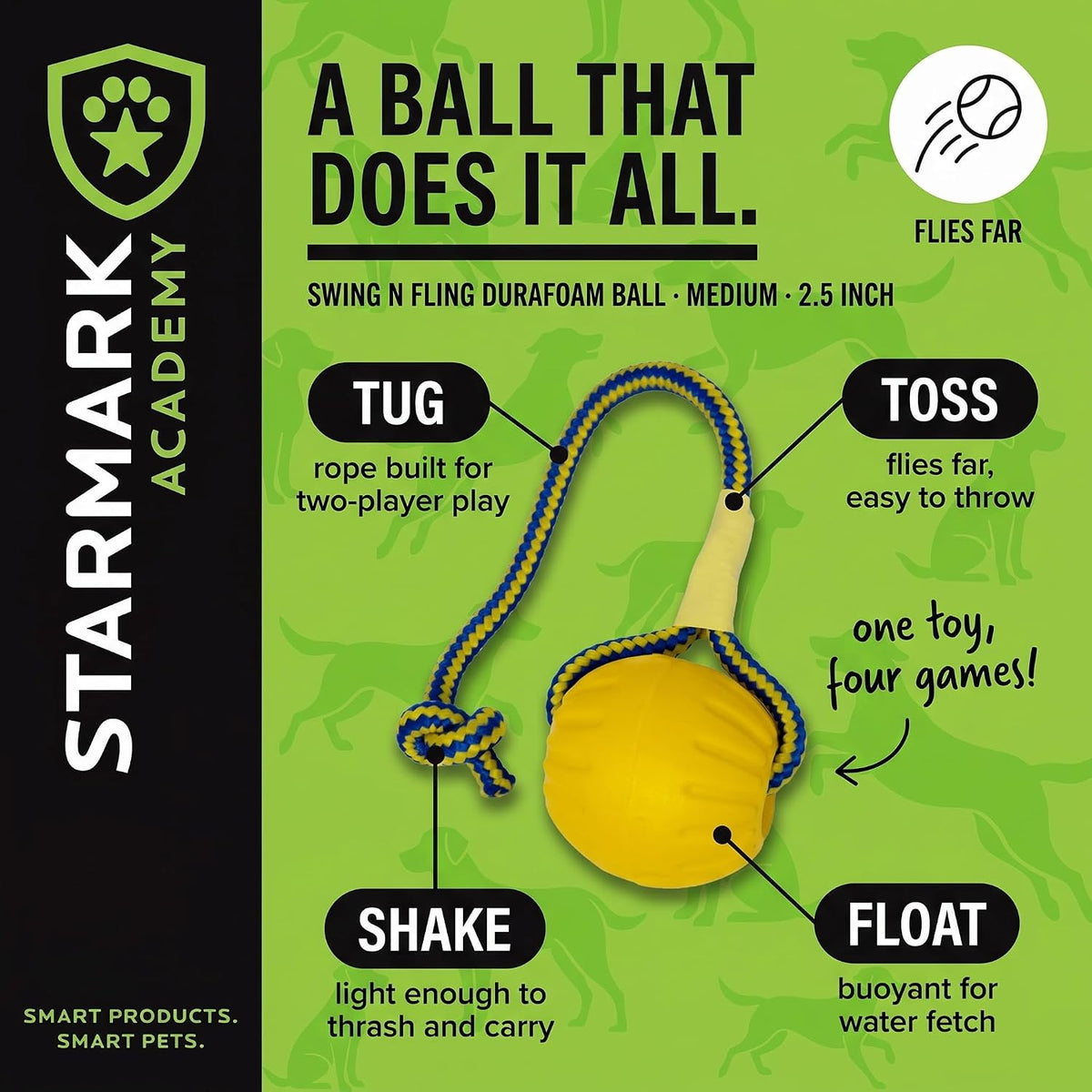 Starmark Swing 'n Fling DuraFoam Ball Dog Toy Medium – Essentials for Dogs - image 4