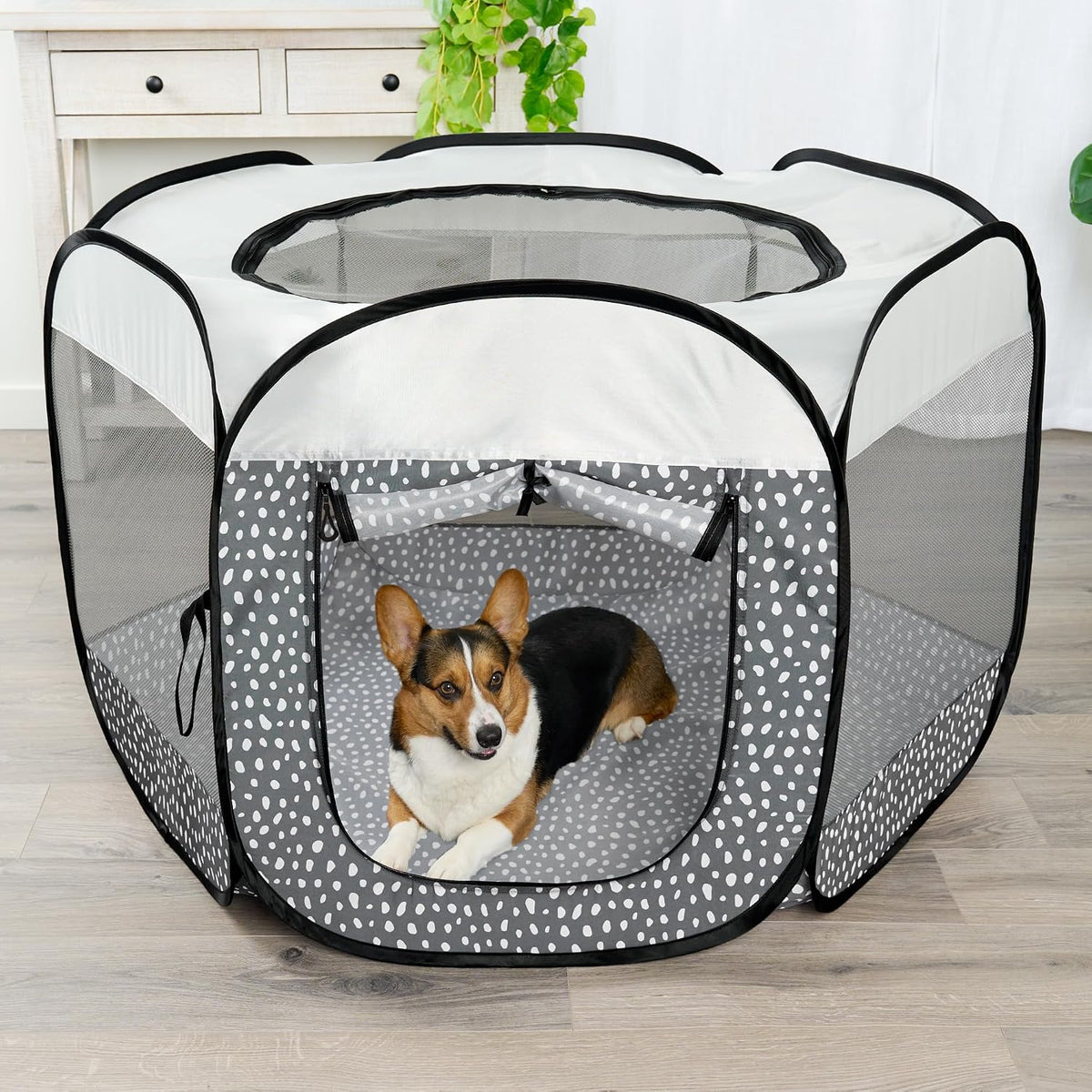 FurHaven Soft-Sided Dog & Cat Playpen - Gray Pebbles / Large - image 2