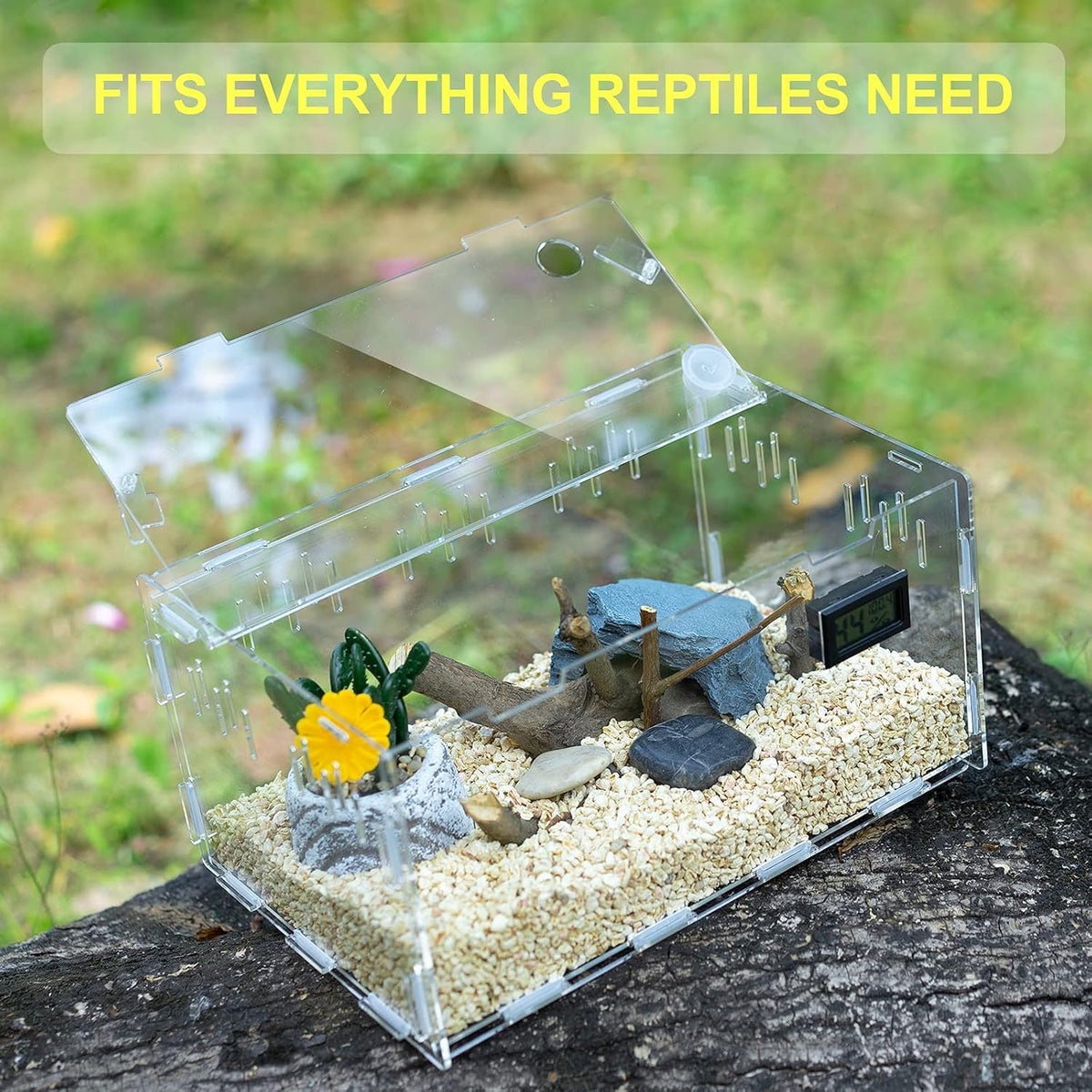 Large Acrylic Reptile Terrarium Breeding Tank 15.3"x9.7"x7.6" – Essentials for Reptiles And Amphibians - Large - image 3