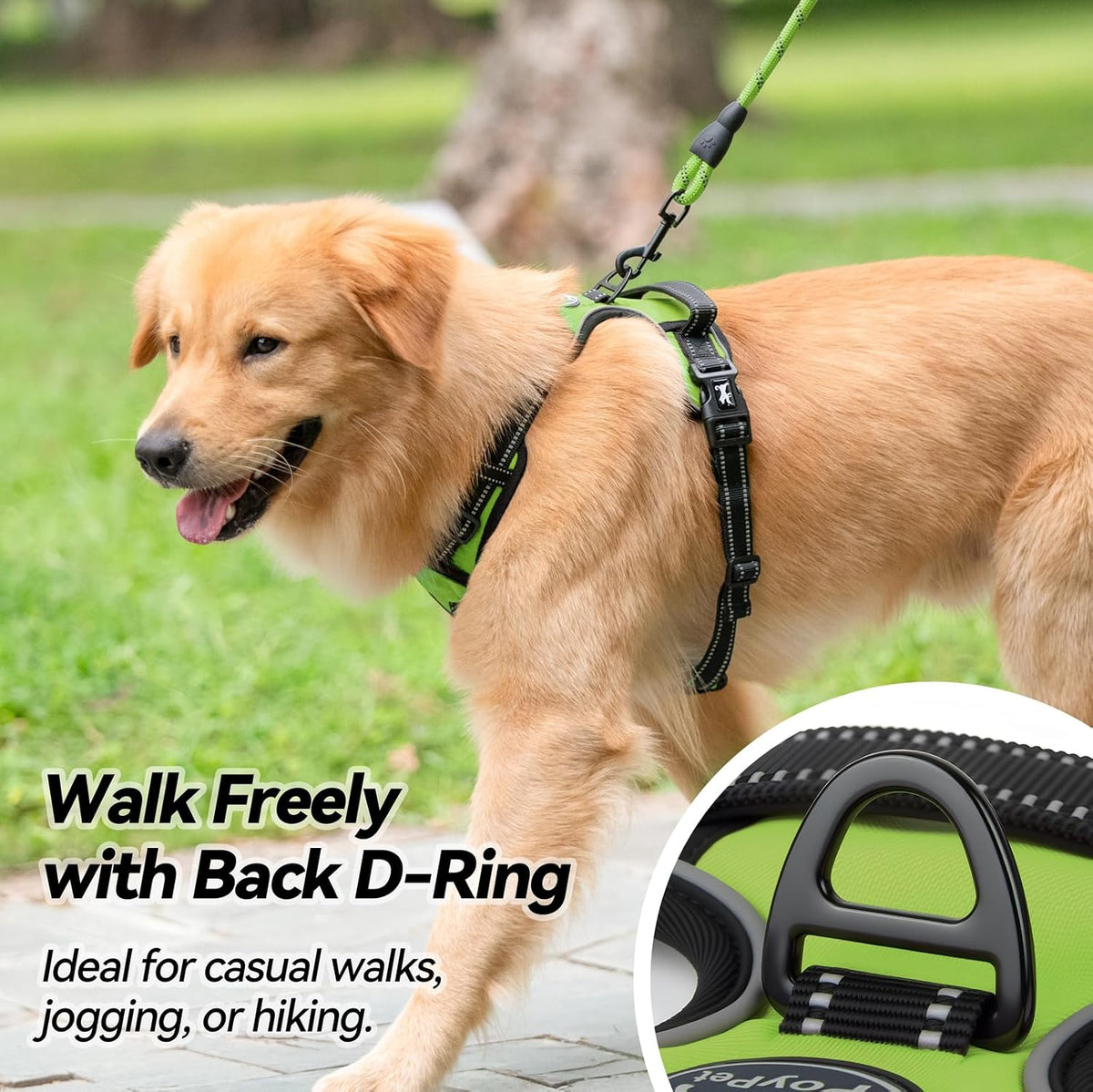 PoyPet No Pull Dog Harness Medium with Front Clip & Neck Release - XS / Green - image 4