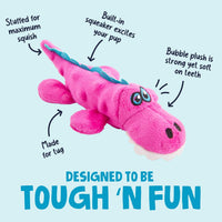 goDog Gators Squeaky Plush Dog Toy with Chew Guard Technology - Pink / Mini - image 2