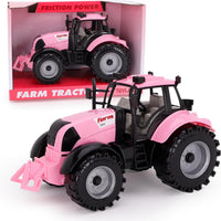 ToylandⓇ Friction Powered Farm Tractor with Opening Bonnet - Pink