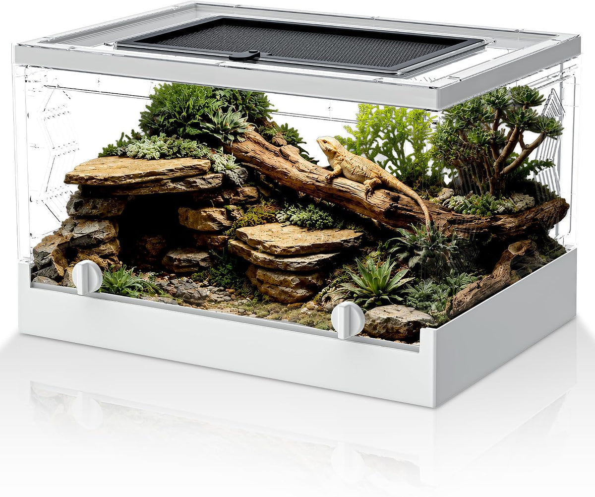 Folding Reptile Travel Terrarium Tank 17" × 12" × 10" – Essentials for Reptiles And Amphibians - 17" x 12" x 10"