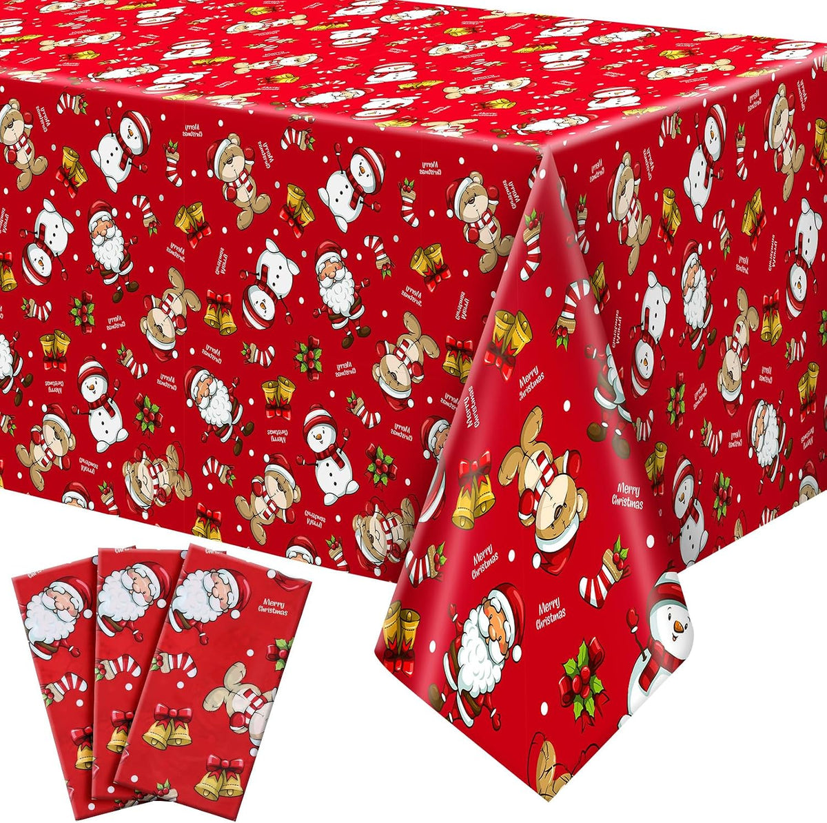 Newwiee 3 pack Halloween plastic tablecloths with candy corn print, 108 x 54 inches - view 6