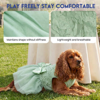 ASENKU Dog Dress Pet Wedding Dress Puppy Birthday Party Outfit - Icy-Green / Small - image 4