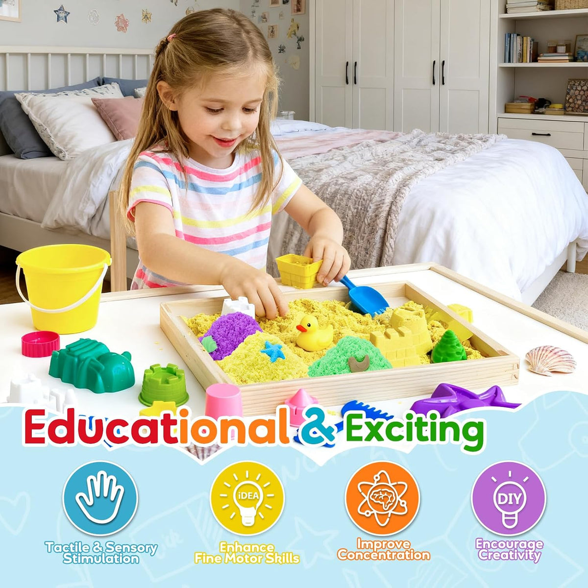 FURWEY Play Sand, Kids Shaping Sculpting - 6.6LBS - image 4