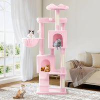 Allewie 64 Inches Cat Tree Tower/Multi-Level Activity Center - Pink - image 2