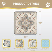 Washable Pee Pad for Dogs - White Medallion / 72" x 72" (1 Pack) - image 2