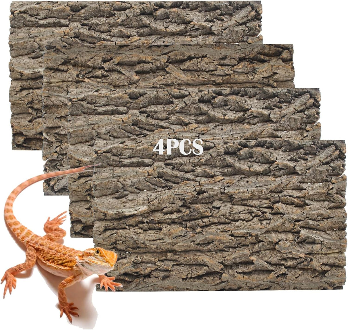 PINVNBY Reptile Terrarium Cork Background - 【Natural Cork Bark 】 / 【4 PCS】