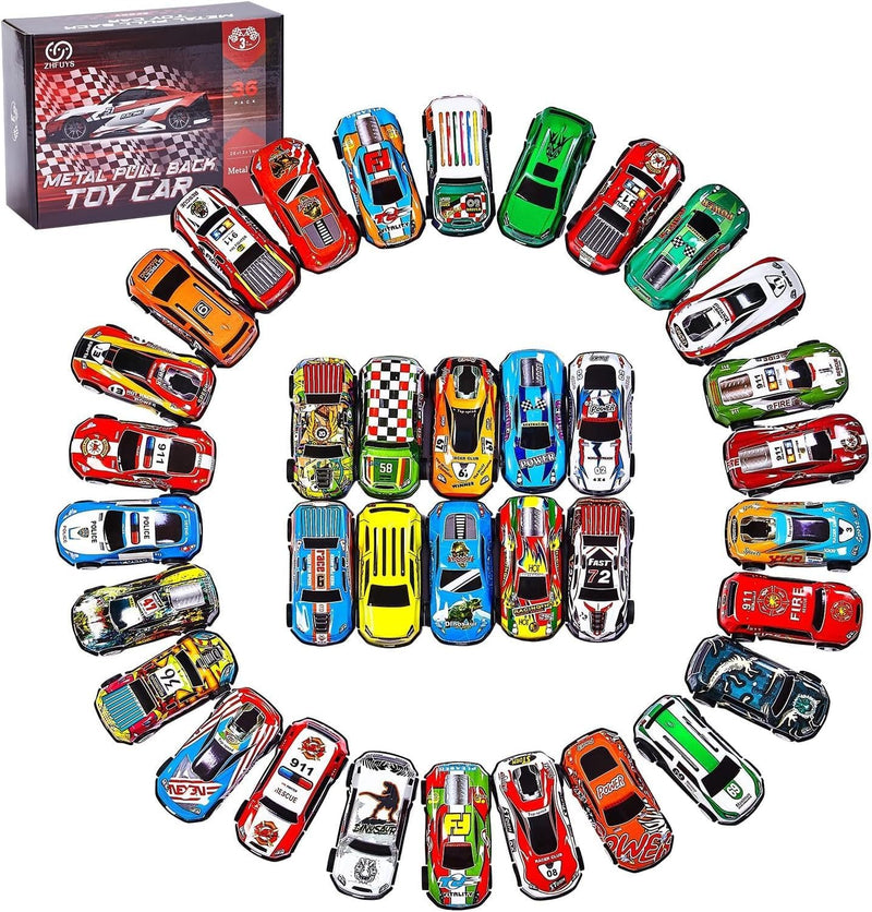 36PCS Metal Pull Back Cars, Toy Cars for Kids Ages 4-8