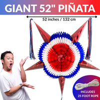 Mexican Piñata, Christmas Pinata - Red, White, Blue 52" - image 2