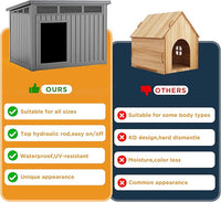 DRATO Dog House for Both Indoor and Outdoor with Weatherproof Roof Removable Floors for Medium to Large Dogs Interior Space (Gray, Medium(32.2 * 25.12 * 24.13''))