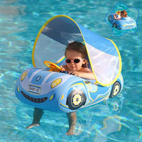 BOffer inflatable baby pool float shaped like a car with steering wheel and horn - view 5