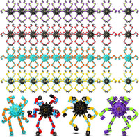 Jerify 40 pack transformable chain robot fidget spinner toys in five bright colors - view 8