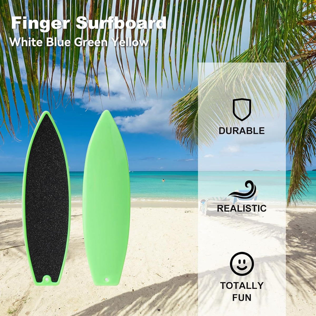ACEGENIU finger surfboard 4 pack in blue, red, green and yellow - view 10