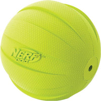 Nerf Dog Rubber Ball Dog Toy with Squeaker, Lightweight, Durable and Water Resistant, 4 Inch Diameter for Medium/Large Breeds, Single Unit, Green