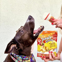 Jungle Calling Chicken Wrap Knotted Bones Dog Chews, Long Lasting Beefhide Treats Real Rawhide Bones for Large Dogs Edible Training Treats