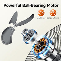 VAGKRI Wall Mount Fan, 20 Inch High Velocity Metal Oscillating Fan, 3 Speeds, 5300CFM Industrial Wall Fan for Home Office Patio Garage Factory Greenhouse Warehouse Farm
