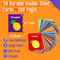 SpriteGru Spanish flashcards for toddlers with colorful cartoon images on rings - view 17