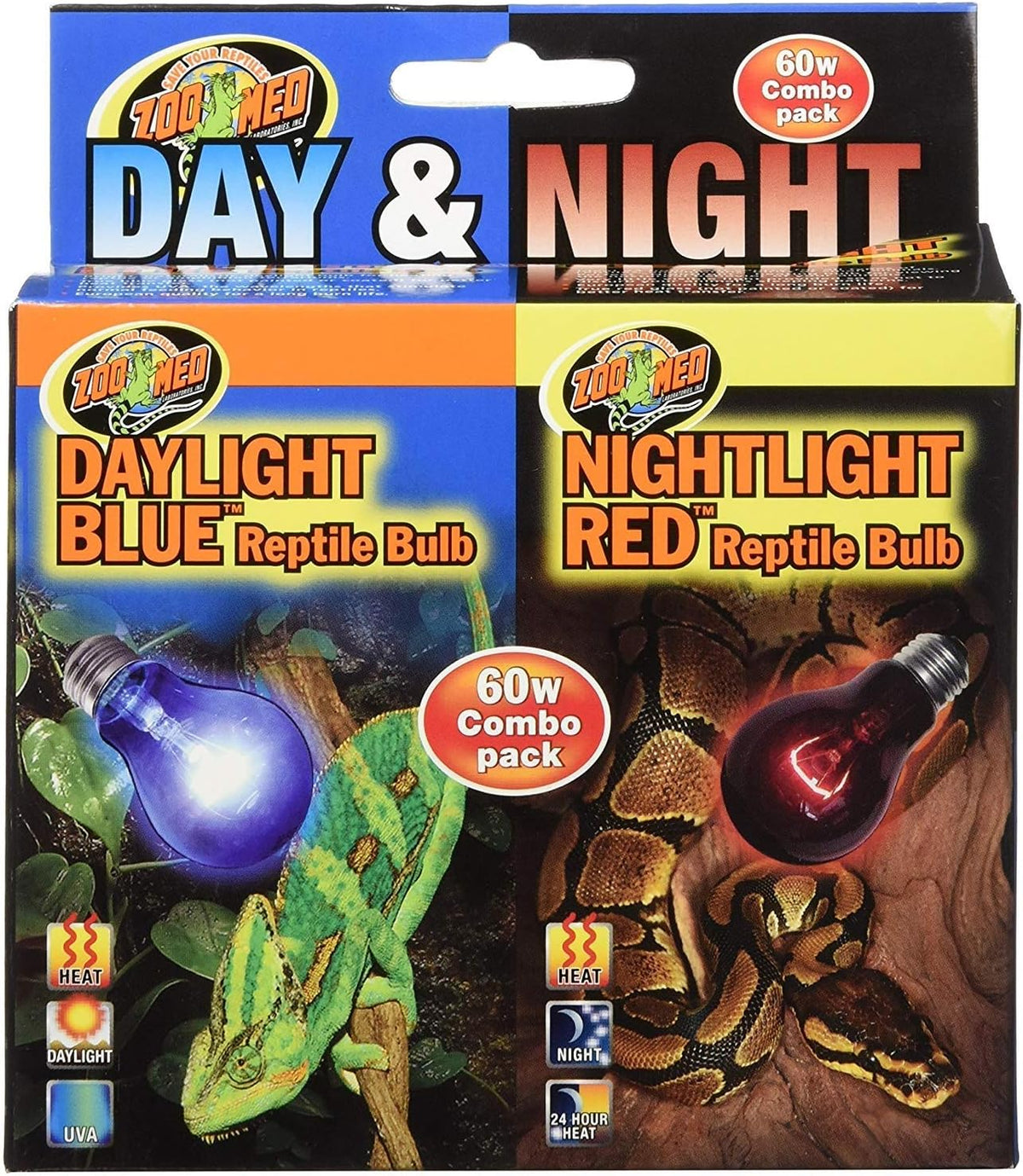 Zoo Med Day & Night Reptile Bulb Combo Pack – Essentials for Reptiles And Amphibians