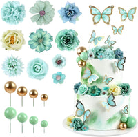30Pcs 2D Waterproof Swallowtail Butterfly Cake Topper Transparent - Not Edible / Mixed Colors2